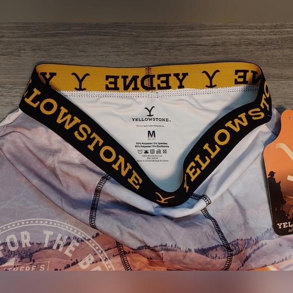 NWT Men's Yellowstone Boxer Briefs Size Medium Smokey Landscape Print with Logo - Picture 12 of 13